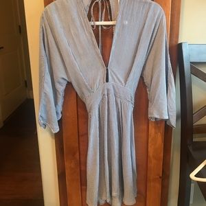 Navy Blue Striped Dress